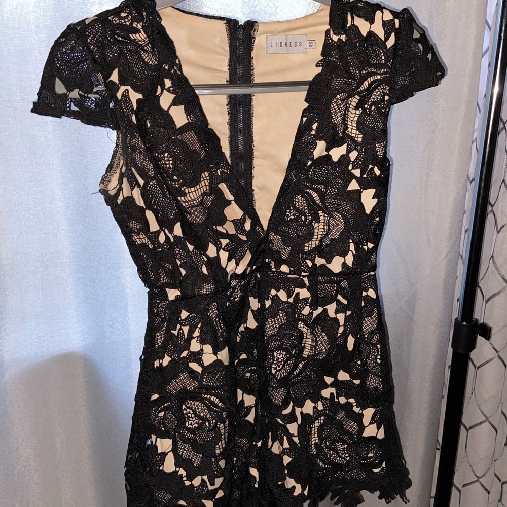 Black floral romper